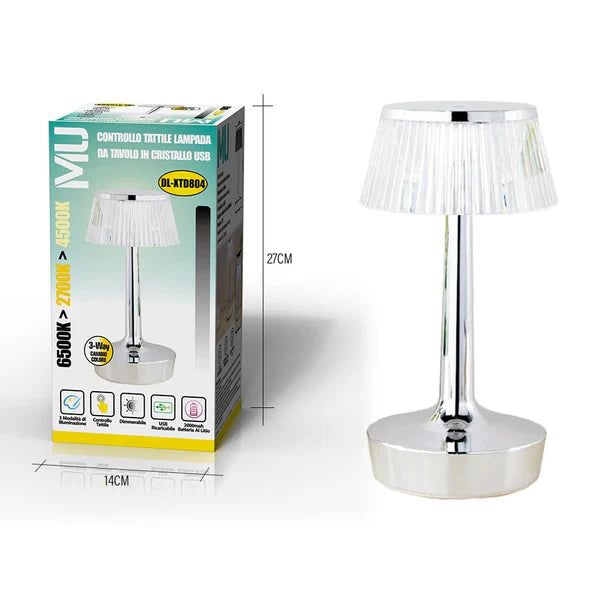Lampada da tavolo cristallo USB MU DL-XTD804 ART. 1653